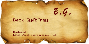 Beck György névjegykártya