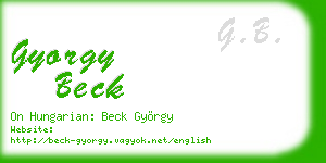 gyorgy beck business card