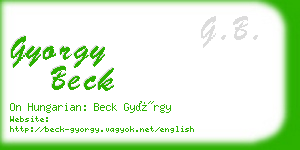 gyorgy beck business card